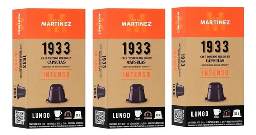 Café Martínez Cápsulas Intenso Lungo X30u Para Nespresso