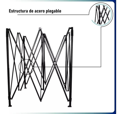 Imagen 6 de 6 de Toldo Plagable 3x3 Metalico Antioxidable Impermeable