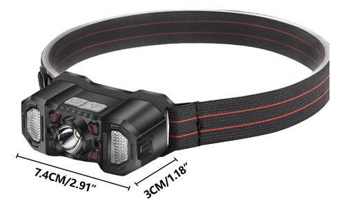 Faro Led Con Sensor Inteligente, Luz Roja Cob, Carga Usb