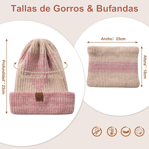 A Gorro De Punto De Invierno Cálido Conjuntode Gorro Y
