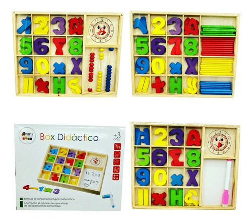 Box Didáctico De Madera Números - Operaciones - Matemáticas