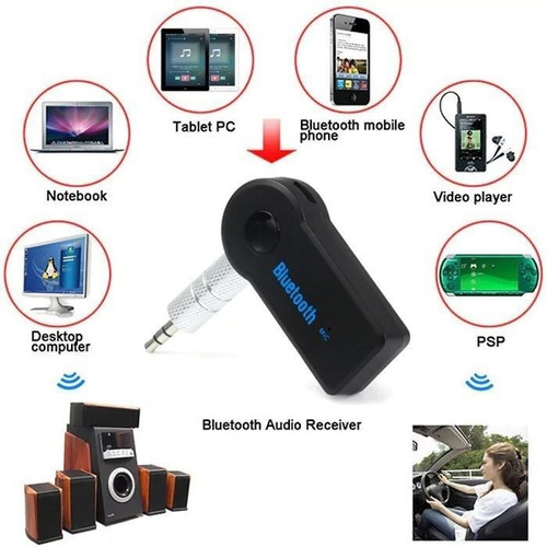 Imagen 2 de 2 de Receptor Recargable Bluetooth Audio Auto Hogar Auxiliar 3.5