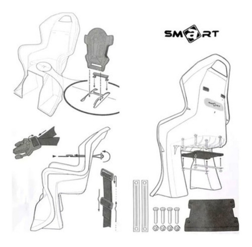 Imagen 6 de 9 de Silla Para Bicicleta Niño Bebe Sillita Smart Grande Trasera