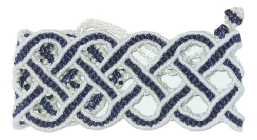 Pulsera Celta Macramé Azul-blanco