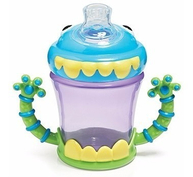 Vaso Con Manijas Para Bebe Nuby Antiderrame Monster Con Pico