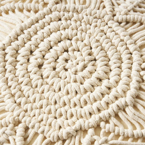 Puf Makenzie Macrame Cube, Natural