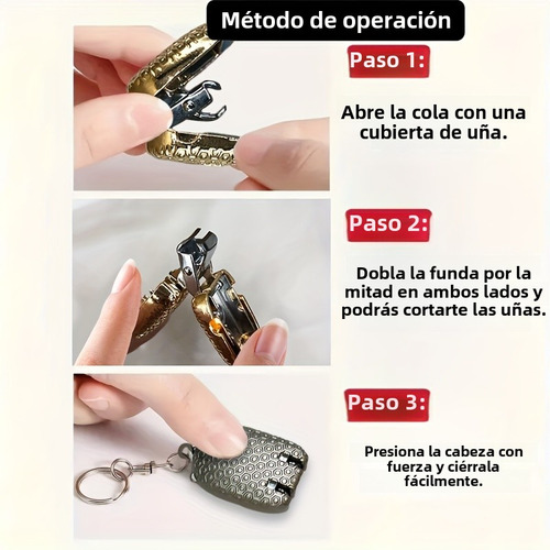 Llavero Con Cortauñas Plegable Portátil De Estilo Clásico, 2