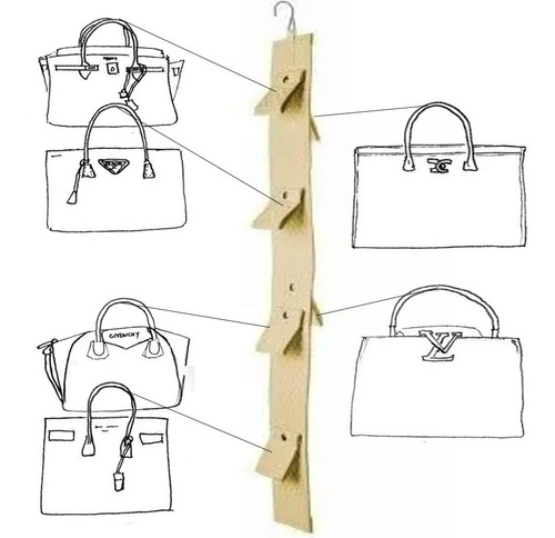 Cabide Organizador De Bolsas Para Guarda Roupas Ou Portas