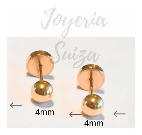 Imagen 2 de 3 de Aro Oro Bolita Abridor Bebé Niña 4mm Venta Con Garantía