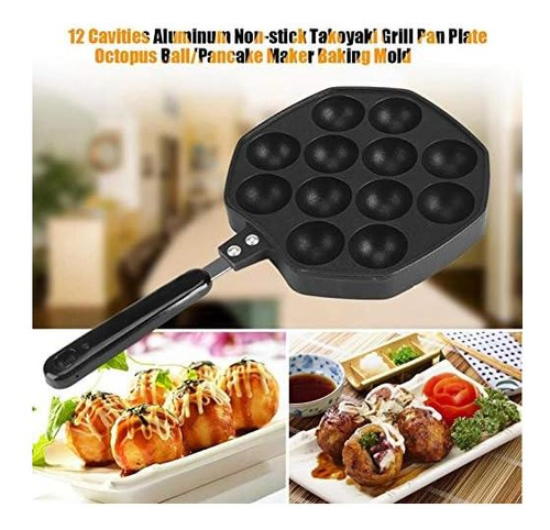 Horne Grill Takoyaki: 12 Cavidades En Aluminio Antiadherente