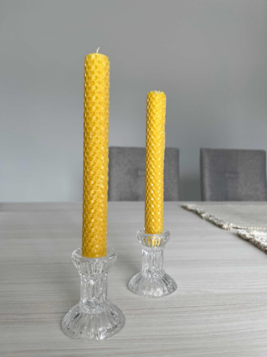 Set De 2 Porta Velas Elegantes De Vidrio