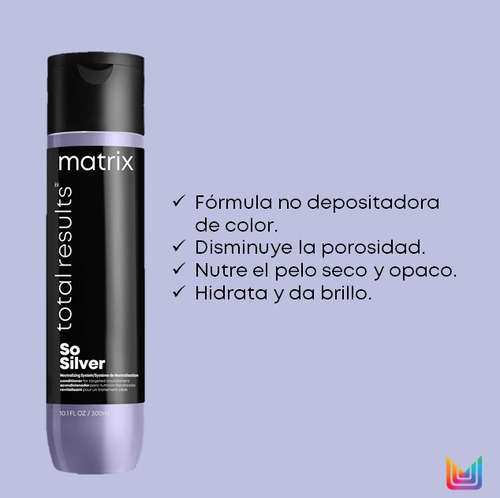 Imagen 2 de 5 de Acondicionador So Silver 300 Ml Total Results Matrix