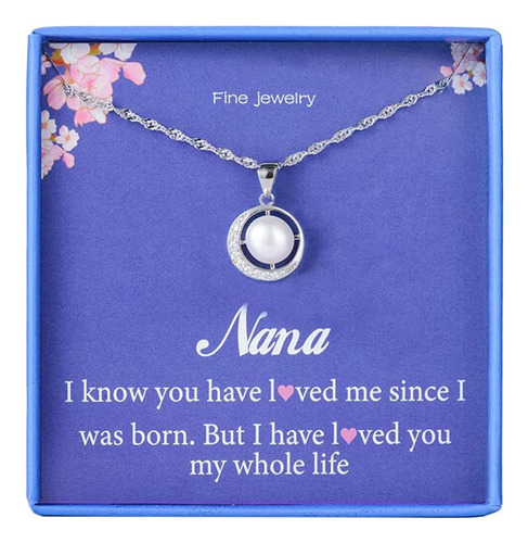 Nana Gifts Grandma Gifts For Grandma Necklace Pendant Moon