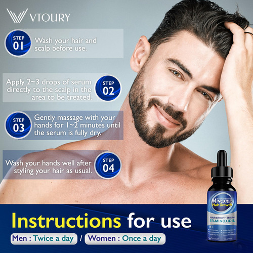 Solución De Crecimiento Del Cabello Con Minoxidil Al 5% Para