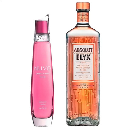 Vodka Nuvo L'esprit 700ml + Vodka Absolut Elyx 1 Litro