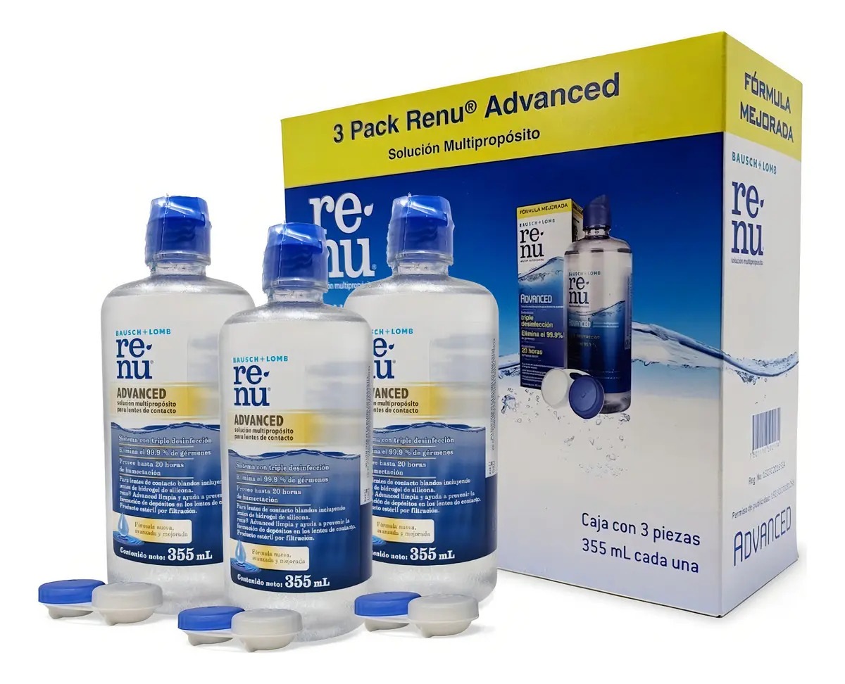Bausch + Lomb Renu Advanced 3 Pack 355ml Solución Lentes Contacto Desinfectante