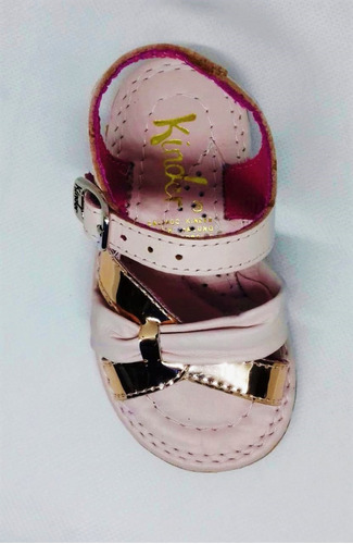 Huaraches Marca Kinder Niña 6091 #21.5 Oro Rosado R