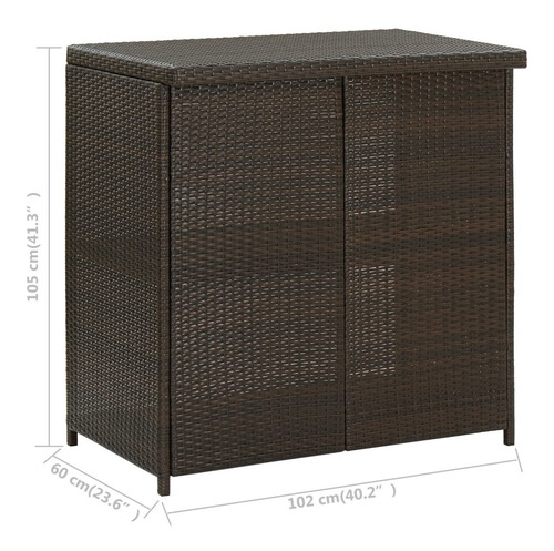 Juego De Bar De 3 Piezas Poly Rattan Brown