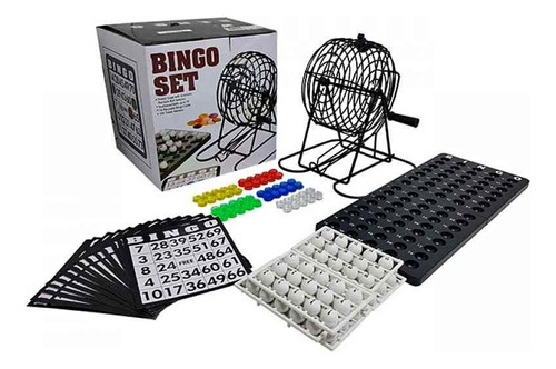 Bingo metálico con cartas y marcadores