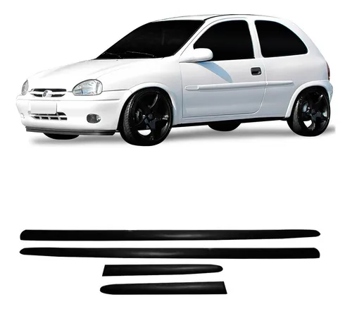 Jogo Friso Lateral Corsa Wind 2 Portas 1994 a 2009 Preto Largo