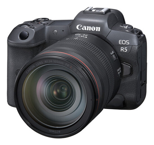 Cámara Canon Eos R5 8k de 45 MP con 24-105 mm f/4L, color negro