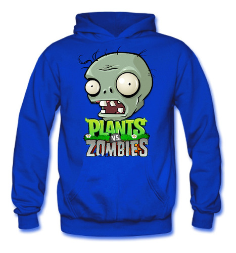 Polerón Canguro Algodón Niños Plantas Vs Zombies