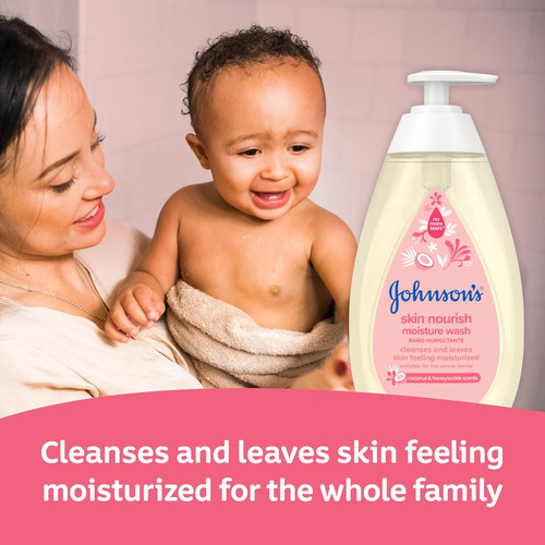 Johnson's Skin Nourish Moisture Wash, Jabón Para Bebés Con A