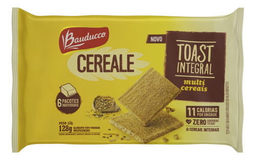 Torrada Integral Multicereais Bauducco Cereale Pacote 128g 6 Unidades