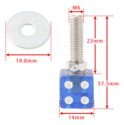 Tornillo Para Placa De Matrícula Dice, 4 Unidades