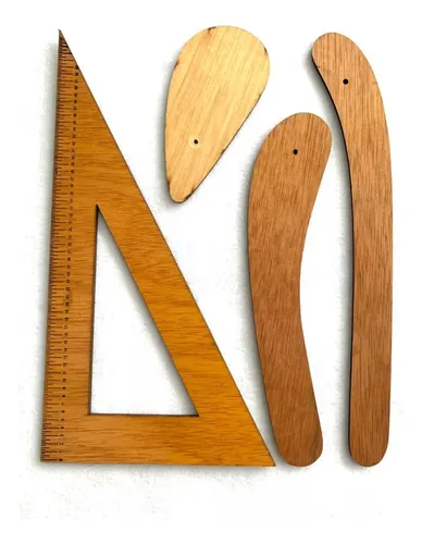 Set De Reglas En Madera Para Modistería Escala 1/2