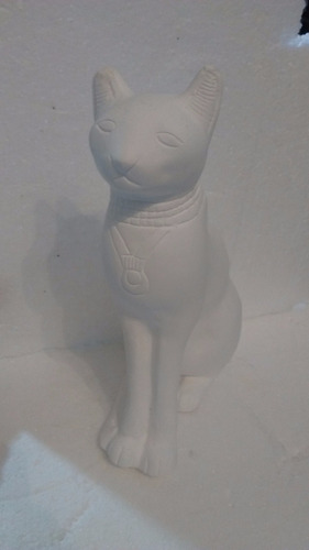 Gato Egipcio Grande De Yeso Para Pintar