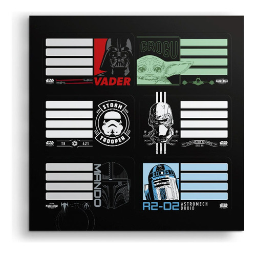 Etiquetas Escolares Star Wars Pack X 12 U Mooving