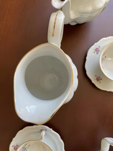 Antigo jogo de chá de porcelana polonesa TIELSCH WALBRZ