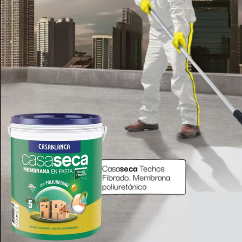 Casaseca Membrana En Pasta Poliuretanica Casablanca X 20kg Color Verde Cemento