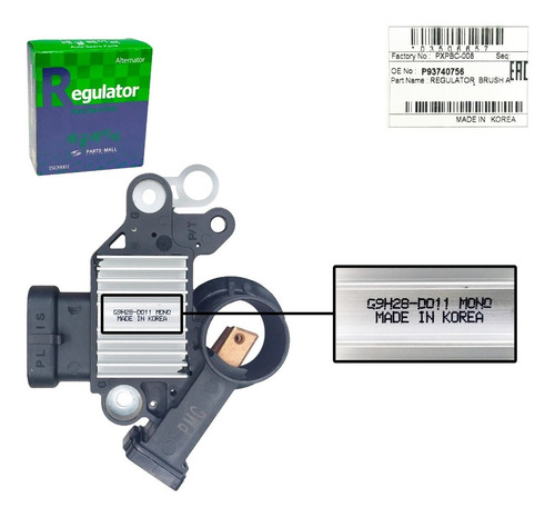 Imagen 5 de 7 de Regulador Alternador Optra Limited Desing 3 Pines Izq Orig