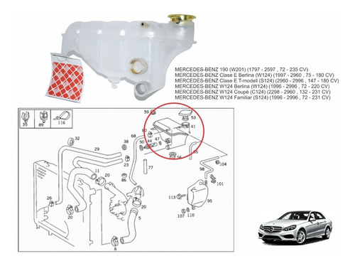 Deposito Auxiliar Radiador Mercedes Clase E(124)-190(201)feb