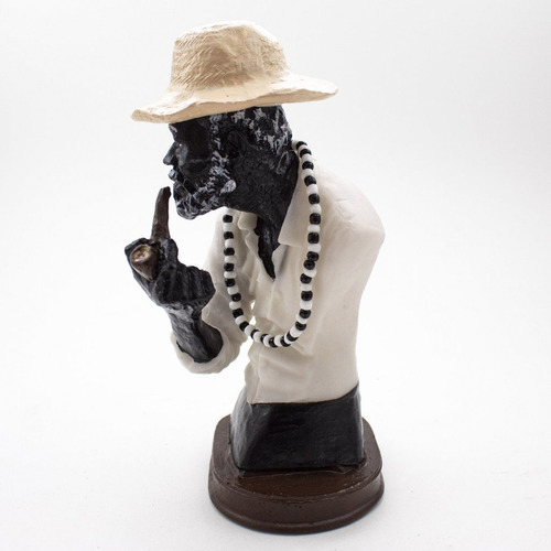 Imagem Busto Preto Velho Resina 20 Cm