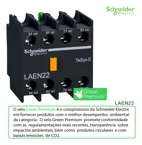 Bloco Contato Auxiliar Para Contator Frontal 2Na+2Nf Cinza Ip20 LAEN22 Easy Tesys Schneider Electric