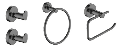 Set Accesorios De Baño Piazza Sensus 4 Piezas Grafito