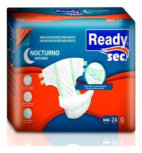 Pañales para adultos Ready Nocturno Grande x 24 u