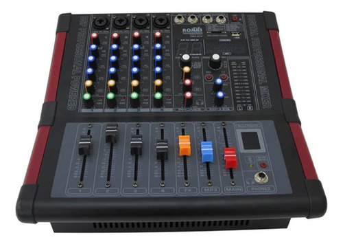 Mezcladora Amplificada 4 Canales Usb, Bluetooth 250w Romms