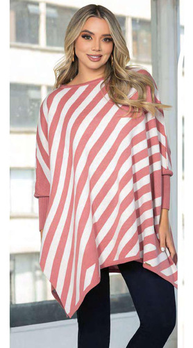 Hermosa Ruana Poncho Para Mujer Saco Sueter Sweater Tejido 