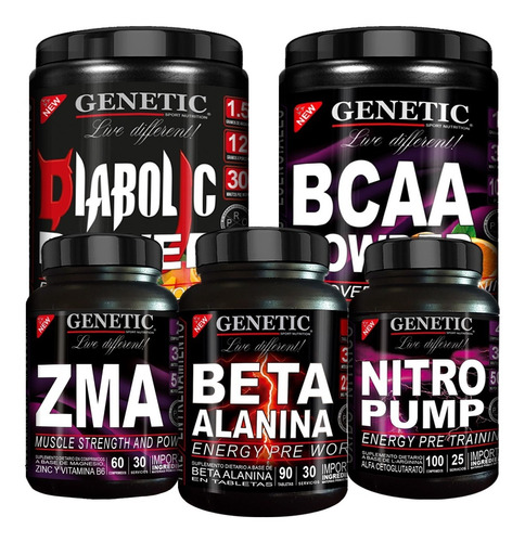 N° 1 Animal Diabolic Pak Energia Zma Bcaa Beta Nitro Genetic