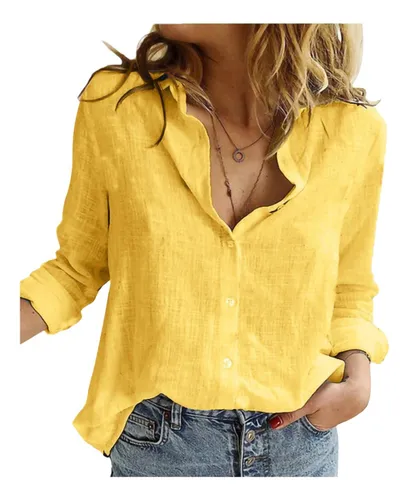 Camisas amarillas para mujer new arrivals