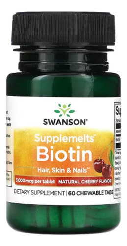 Swanson biotina sabor cereza natural 5000 mcg 60 comprimidos masticables