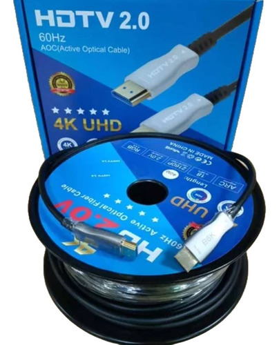 Cable Hdmi 60 Mts 4k 60 Hz Fibra Óptica 2.0 Arc Uhd 18 Gbps