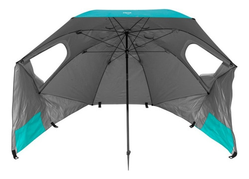 Sombrilla Carpa Playera 2,5 M Para Viento Con Salida De Aire Color Turquesa