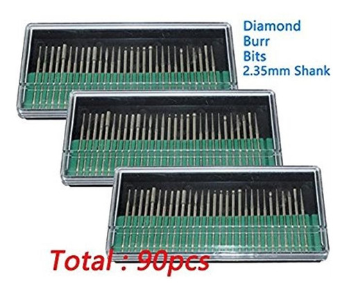 Phyhoo 90 Pcs Diamante Burr Brocas De Taladro De Cristal De 