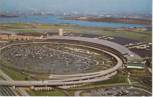 Postal Vista Del Aeropuerto Laguardia New York Usa