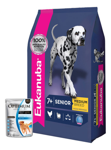 Alimento Eukanuba Super Premium Para Perro Senior De Raza Mediana Sabor Mix En Bolsa De 3kg